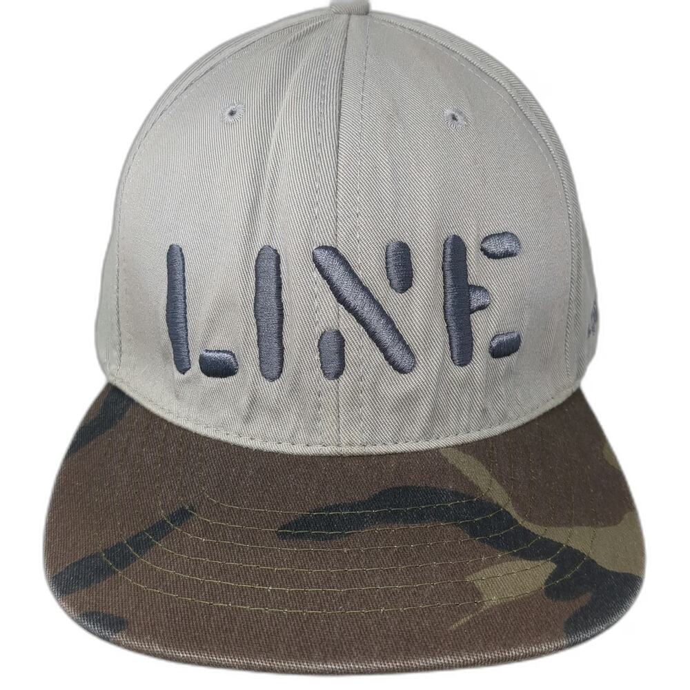 Line Skis Baseball Cap Gray Green Brown XL Stretch Fit Embroidered Logo Hat